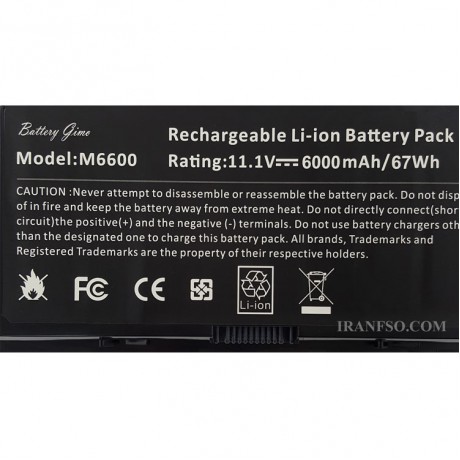 باتری لپ تاپ دل Precision M4700-M6600-9Cell مشکی-67 وات ساعت