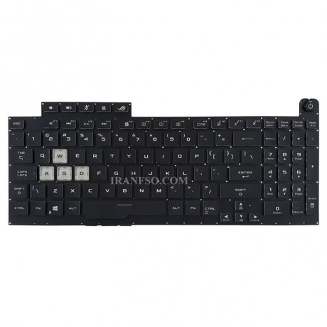 کیبرد لپ تاپ ایسوس ROG Strix G731 مشکی-اینترکوچک-بابک لایت-بدون فریم با کلید پاور