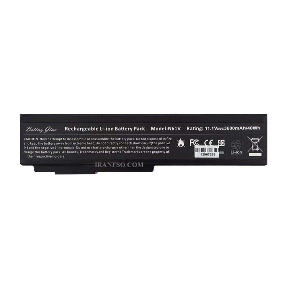 باتری لپ تاپ ایسوس Battery Asus A32-N61 6Cell مشکی-40 وات ساعت