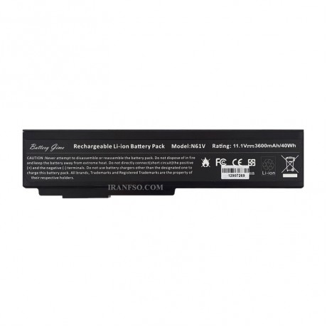 باتری لپ تاپ ایسوس Battery Asus A32-N61 6Cell مشکی-40 وات ساعت