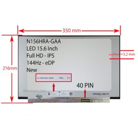 ال ای دی لپ تاپ 15.6 Innolux N156HRA-GAA_NEW نازک مات 40 پین FHD-IPS-EDP-144Hz بدون جاپیچ 350x216x3.2mm