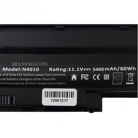 باتری لپ تاپ دل Battery Dell Inspiron N5110 9Cell مشکی-60 وات ساعت