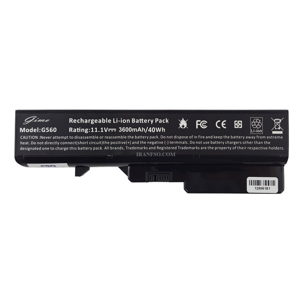 باتری لپ تاپ لنوو Battery Lenovo IdeaPad G560-6Cell مشکی-40 وات ساعت