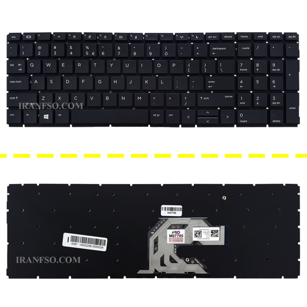 کیبرد لپ تاپ اچ پی ProBook 450 G6 مشکی-اینترکوچک بدون فریم