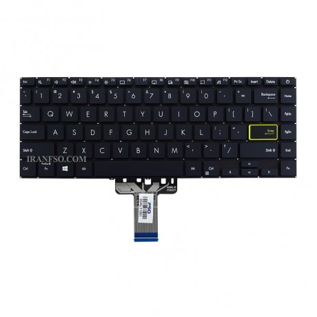 کیبرد لپ تاپ ایسوس VivoBook E410MA مشکی-اینترکوچک بدون فریم به همراه کلید پاور