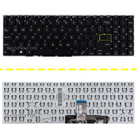 کیبرد لپ تاپ ایسوس VivoBook X521 مشکی-اینترکوچک بدون فریم به همراه کلید پاور