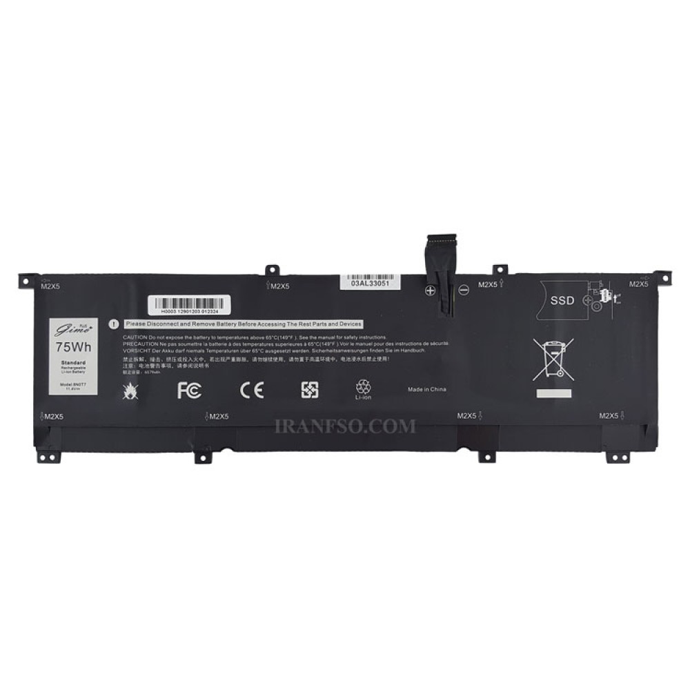 باتری لپ تاپ دل XPS 15 9575_8N0T7_Gimo Plus مشکی داخلی-75 وات ساعت