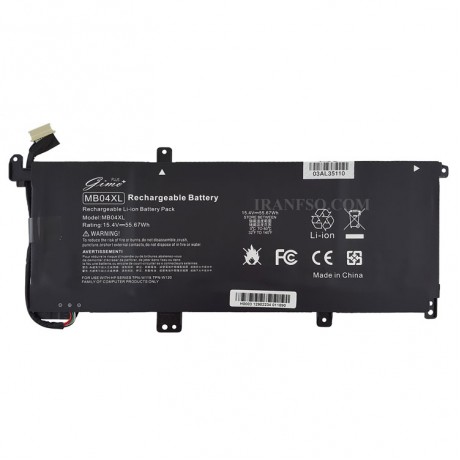 باتری لپ تاپ اچ پی ENVY X360 15-AQ_MB04XL_Gimo Plus مشکی-داخلی 55 وات ساعت