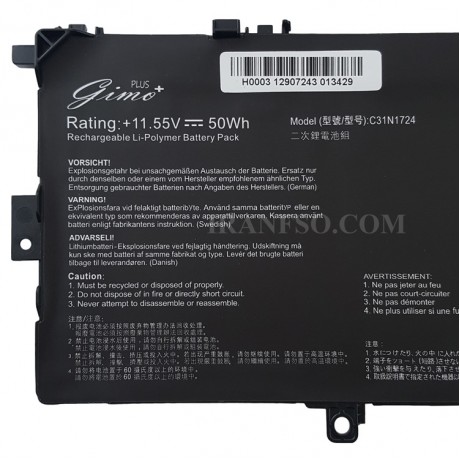 باتری لپ تاپ ایسوس ZenBook UX331U_C31N1724 Gimo Plus مشکی-داخلی-50 وات ساعت