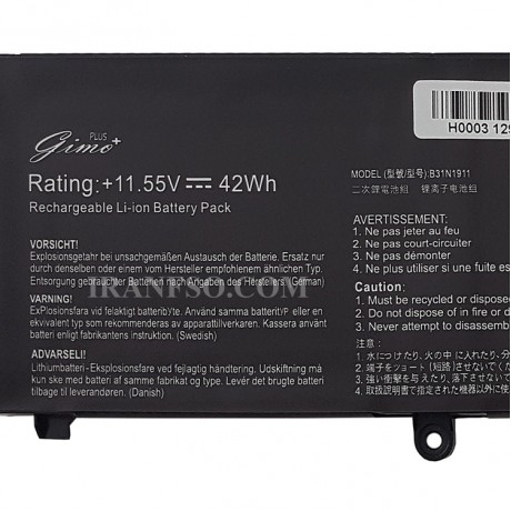 باتری لپ تاپ ایسوس VivoBook 14 X413-X421_B31N1911 Gimo Plus مشکی-داخلی-42 وات ساعت