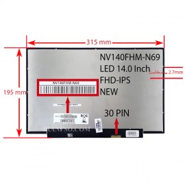 ال ای دی لپ تاپ 14.0 BOE NV140FHM-N69_NEW نازک مات 30 پین FHD-IPS بدون جاپیچ 315x195x2.7mm