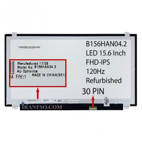 ال ای دی لپ تاپ 15.6 AUO B156HAN04.2_Grade A نازک مات 30 پین FHD-IPS-120HZ