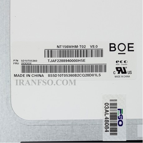 ال ای دی لپ تاپ 15.6 NT156WHM-T02_NEW نازک مات 40 پین ریز EDP-Touch بدون جاپیچ 350x216x3.2mm