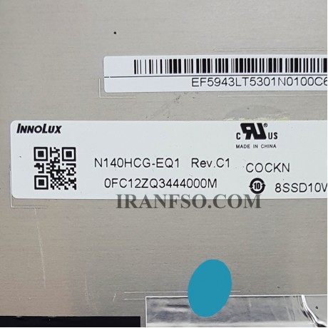 ال ای دی لپ تاپ 14.0 N140HCG-EQ1_NEW نازک مات 30 پین FHD-IPS بدون جاپیچ 314x189x2.4mm