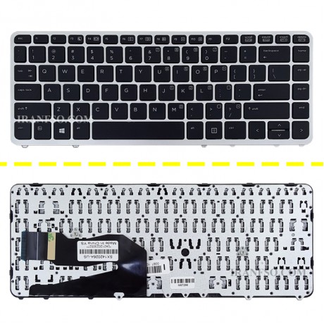 کیبرد لپ تاپ اچ پی EliteBook 840 G1 مشکی-بدون موس-بافریم نقره ای