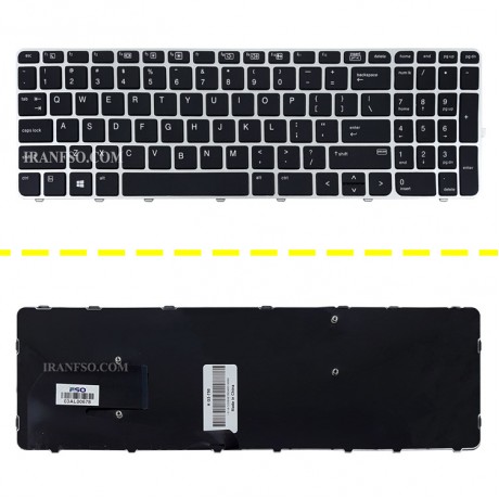 کیبرد لپ تاپ اچ پی EliteBook 850 G3_755 G3 مشکی-با فریم نقره ای