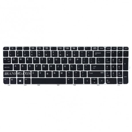 کیبرد لپ تاپ اچ پی EliteBook 850 G3_755 G3 مشکی-با فریم نقره ای