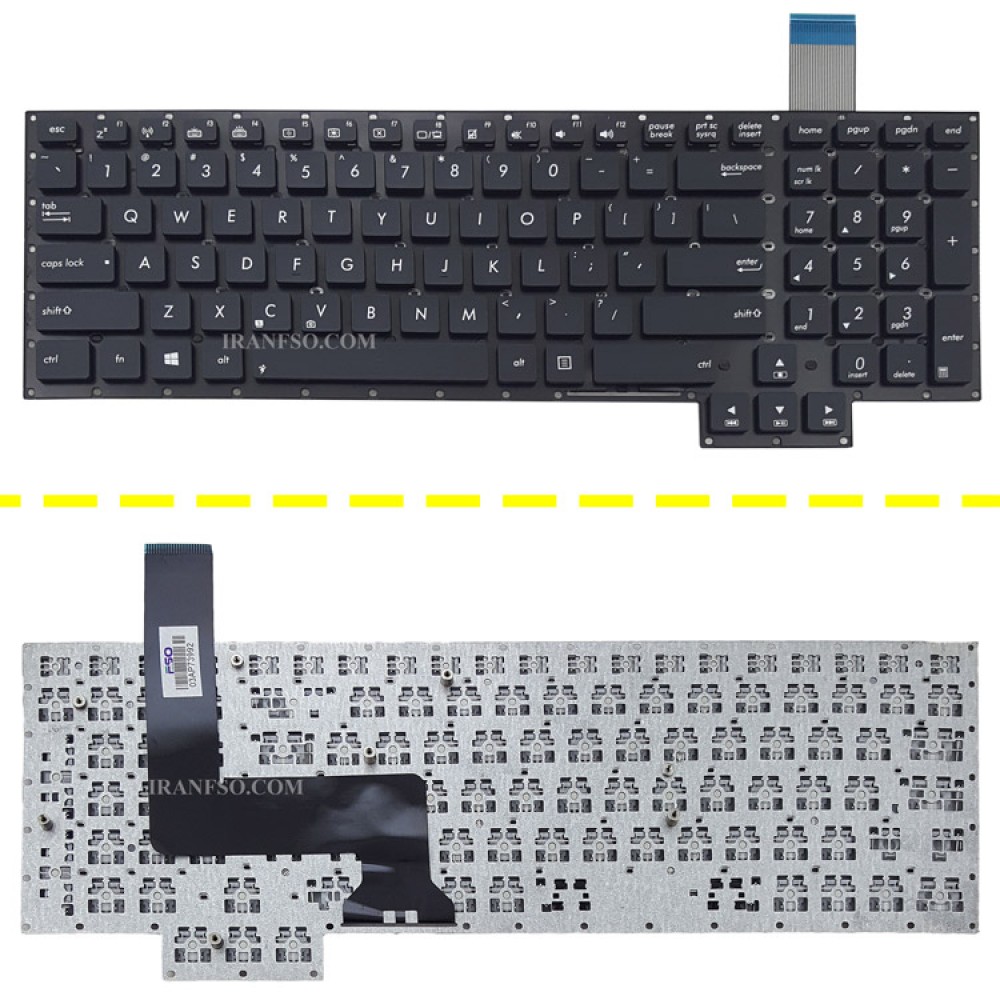 کیبرد لپ تاپ ایسوس ROG G750J مشکی بدون فریم