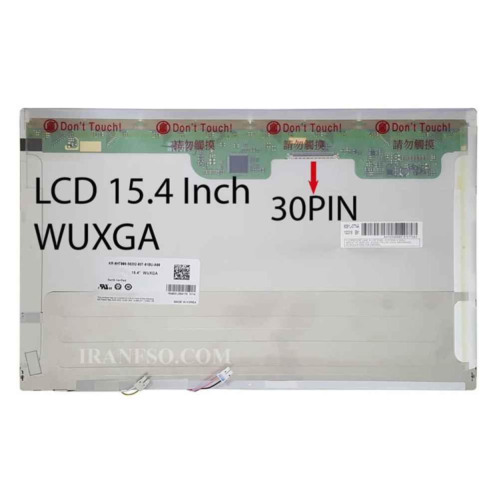 صفحه نمایش لپ تاپ LCD 2 Bulbs 15.4 inch Normal 30 pin (1920 * 1200) Matte