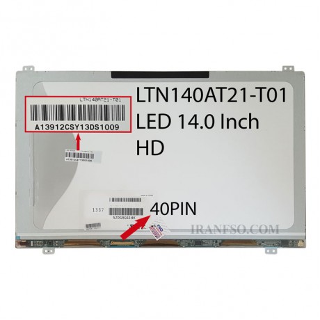 ال ای دی لپ تاپ سامسونگ 14.0 LTN140AT21-T01 نازک 40 پین