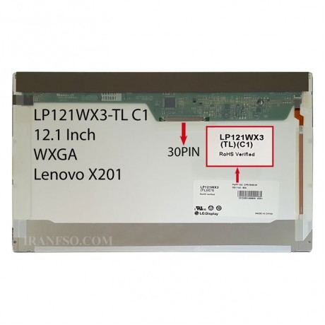 ال ای دی لپ تاپ ال جی 12.1 LP121WX3-TLC1 30Pin برای لنوو ThinkPad-X201