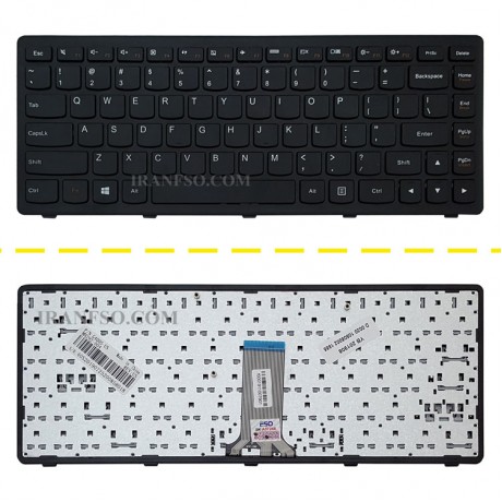 کیبرد لپ تاپ لنوو IdeaPad Z410 مشکی-بافریم فلت صاف