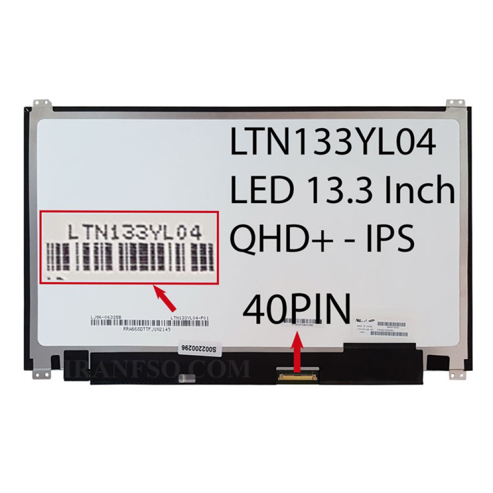 ال ای دی لپ تاپ سامسونگ 13.3 LTN133YL04 نازک براق 40 پین QHD-IPS U-D با جا پیچ