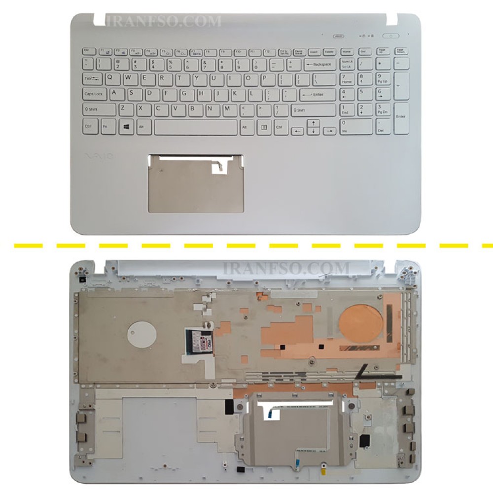 کیبرد لپ تاپ سونی SVF152-153 سفید-با قاب C