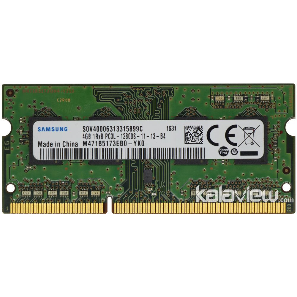 رم لپ تاپ سامسونگ 4GB مدل DDR3L باس 1600MHZ/12800 چین CN M471B5173EB0-YK0 1631 تایمینگ CL11