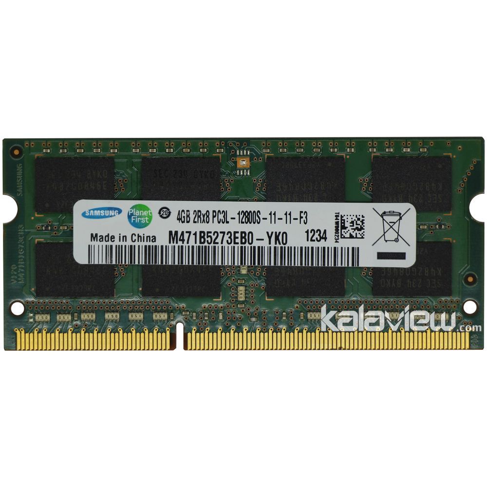 رم لپ تاپ سامسونگ 4GB مدل DDR3L باس 1600MHZ/12800 چین CN M471B5273EB0-YK0 1234 تایمینگ CL11