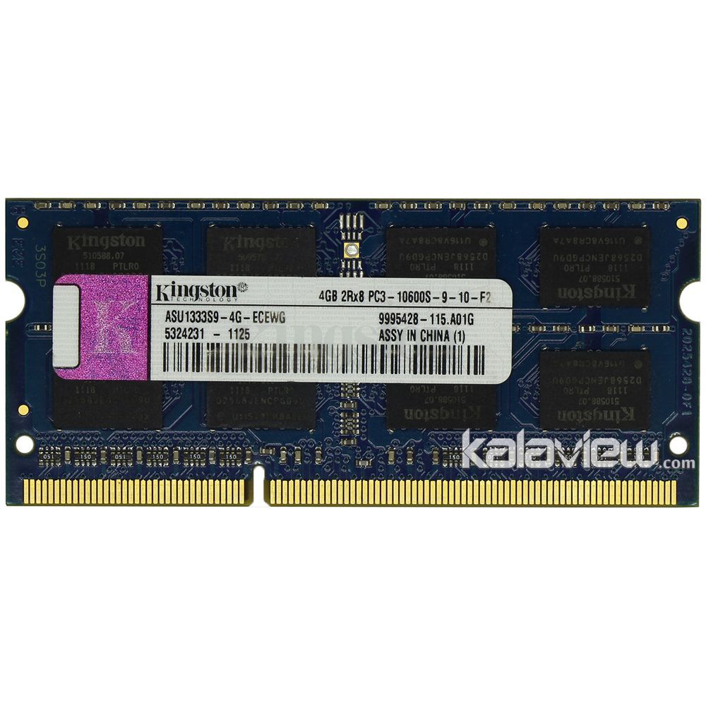 رم لپ تاپ کینگستون 4GB مدل DDR3 باس 1333MHZ/10600 چین ASU1333S9-4G-ECEWG125 تایمینگ CL9