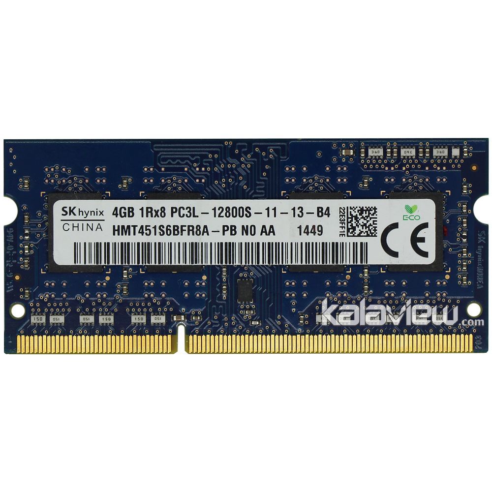 رم لپ تاپ اس کی هاینیکس 4GB مدل DDR3L باس 1600MHZ/12800 چین HMT451S6BFR8A-PB N0 AA 449 تایمینگ CL11