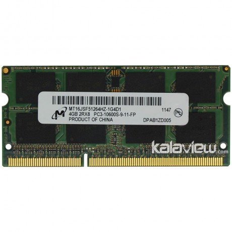 رم لپ تاپ میکرون 4GB مدل DDR3 باس 1333MHZ/10600 چین MT16JSF51264HZ-1G4D1 تایمینگ CL9