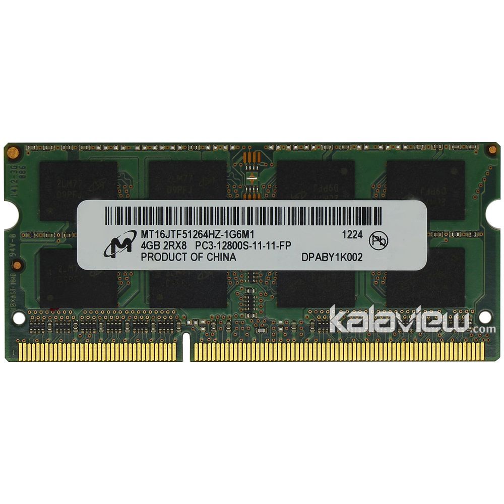 رم لپ تاپ میکرون 4GB مدل DDR3 باس 1600MHZ/12800 چین MT16JTF51264HZ-1G6M1 تایمینگ CL11