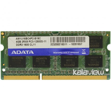 رم لپ تاپ ای دیتا 4GB مدل DDR3 باس 1600MHZ/12800 چین AM1U16BC4P2-B19C تایمینگ CL11