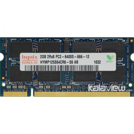 رم لپ تاپ هاینیکس 2GB مدل DDR2 باس 800MHZ/6400 کره HYMP125S64CR8-S6 AB 032 تایمینگ CL6