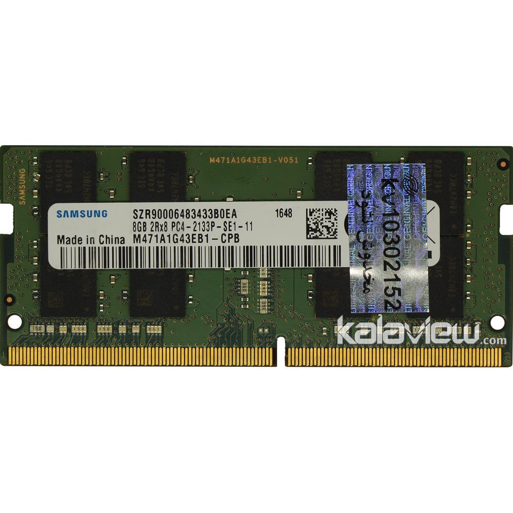 رم لپ تاپ سامسونگ 8GB مدل DDR4 باس 2133MHZ/17000 چین CN M471A1G43EB1-CPB تایمینگ CL15
