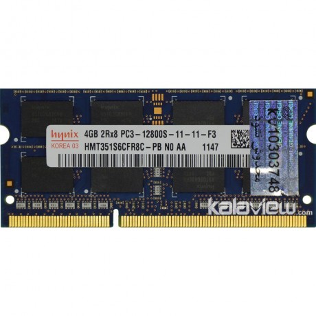 رم لپ تاپ هاینیکس 4GB مدل DDR3 باس 1600MHZ/12800 کره HMT351S6CFR8C-PB N0 AA (KR) تایمینگ CL11