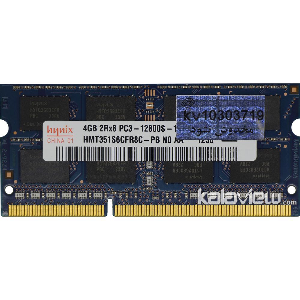 رم لپ تاپ هاینیکس 4GB مدل DDR3 باس 1600MHZ/12800 چین HMT351S6CFR8C-PB N0 AA 238 (CN) تایمینگ CL11