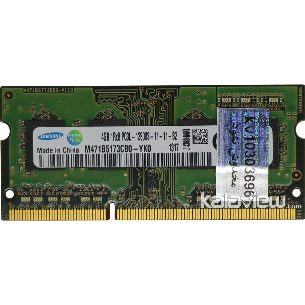 رم لپ تاپ سامسونگ 4GB مدل DDR3L باس 1600MHZ/12800 چین CN M471B5173CB0-YK0 1317 تایمینگ CL11