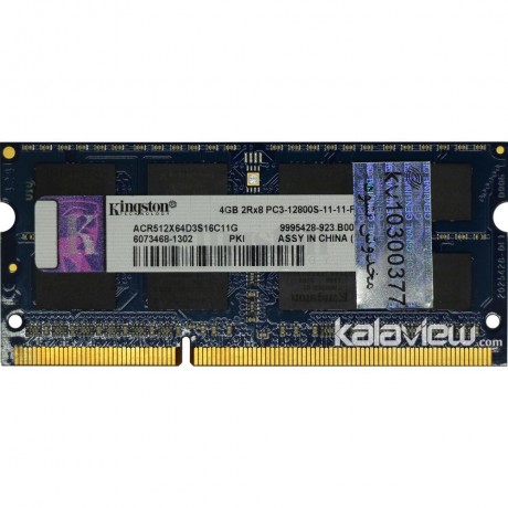 رم لپ تاپ کینگستون 4GB مدل DDR3 باس 1600MHZ/12800 چین ACR512X64D3S16C11G تایمینگ CL11