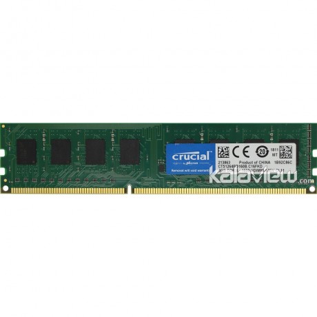 رم کامپیوتر کروشیال 4GB مدل DDR3L باس 1600MHZ/12800 چین CT51264BD160B.C16FKD تایمینگ CL11