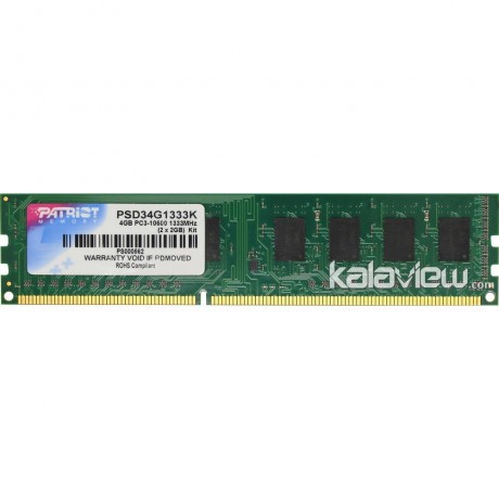 رم کامپیوتر پتریوت 2GB مدل DDR3 باس 1333MHZ/10600 چین PSD34G1333K تایمینگ CL9