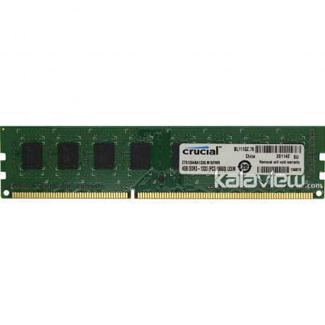 رم کامپیوتر کروشیال 4GB مدل DDR3 باس 1333MHZ/10600 چین CT51264BA1339.M16FMR تایمینگ CL9
