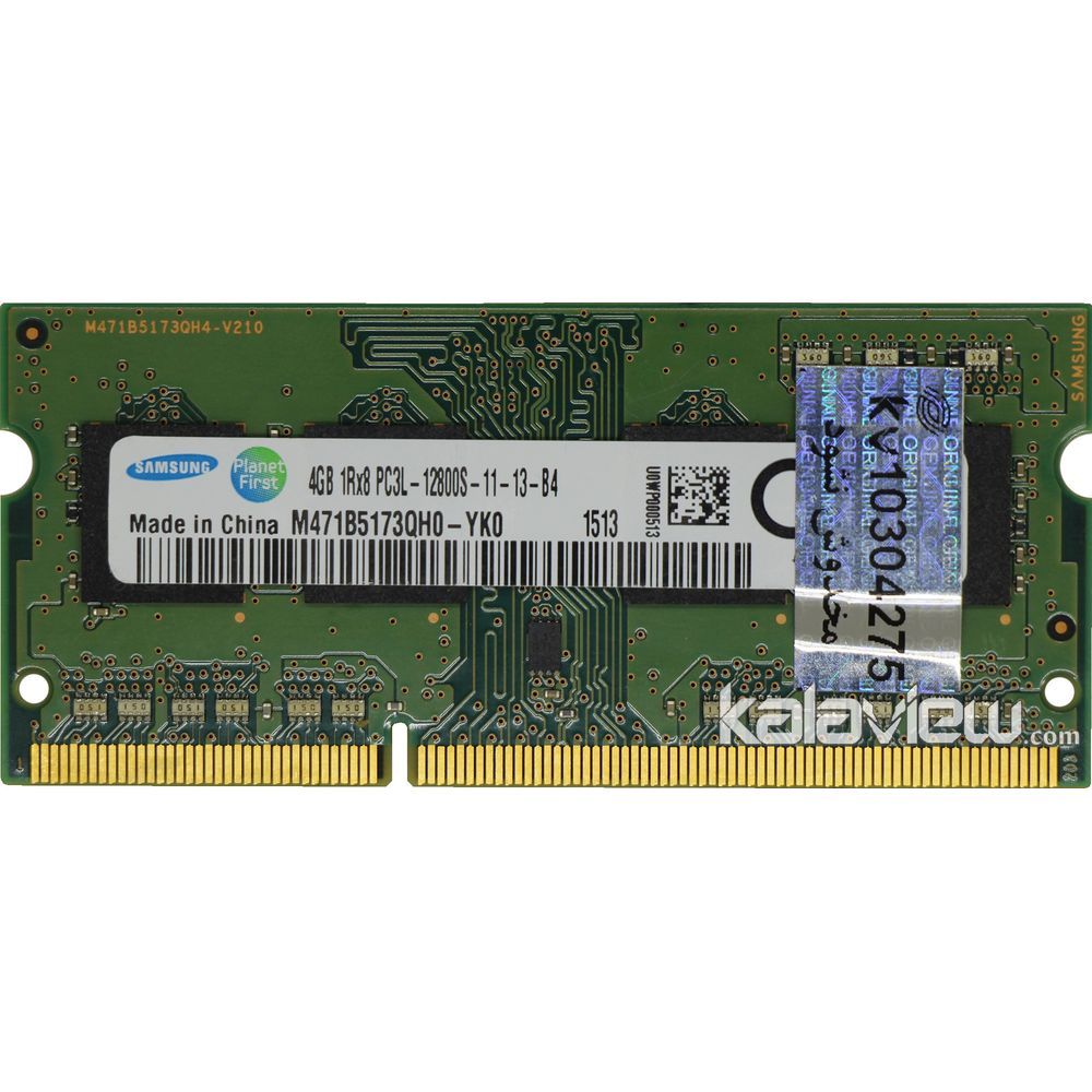 رم لپ تاپ سامسونگ 4GB مدل DDR3L باس 1600MHZ/12800 چین CN M471B5173QH0-YK0 1513 تایمینگ CL11