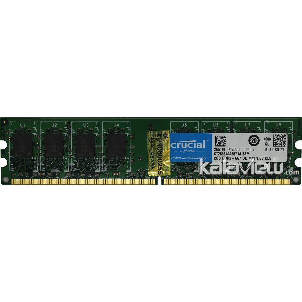 رم کامپیوتر کروشیال 2GB مدل DDR2 باس 667MHZ/5300 چین CT25664AA667.M16FM تایمینگ CL5