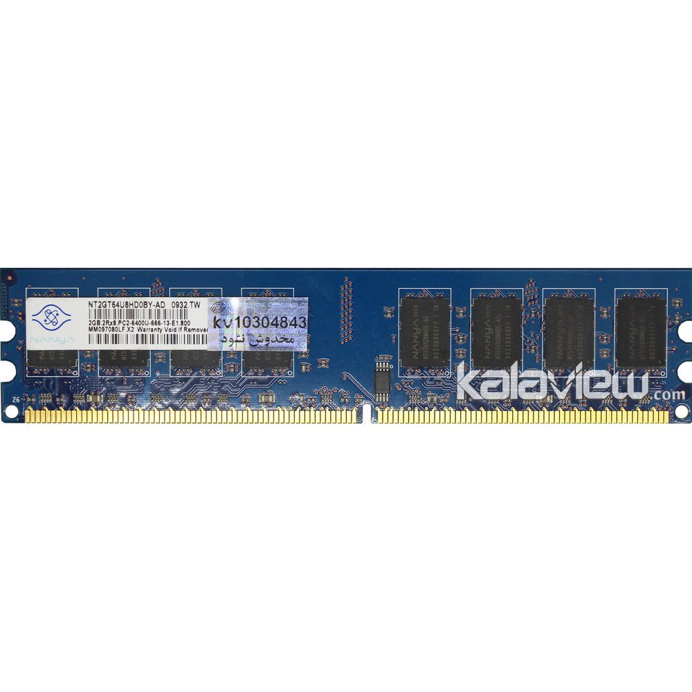 رم کامپیوتر نانیا 2GB مدل DDR2 باس 800MHZ/6400 تایوان NT2GT64U8HD0BY-AD (TW) تایمینگ CL6