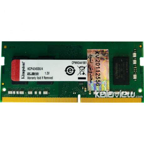 رم لپ تاپ کینگستون 4GB مدل DDR4 باس 2400MHZ/19200 چین KCP424SS6/4 تایمینگ CL17
