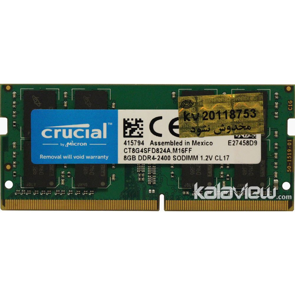 رم لپ تاپ کروشیال 8GB مدل DDR4 باس 2400MHZ/19200 مکزیک CT8G4SFD824A.M16FF تایمینگ CL17