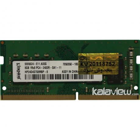 رم لپ تاپ کینگستون 8GB مدل DDR4 باس 2400MHZ/19200 چین HP24D4S7S8MBP-8 تایمینگ CL17